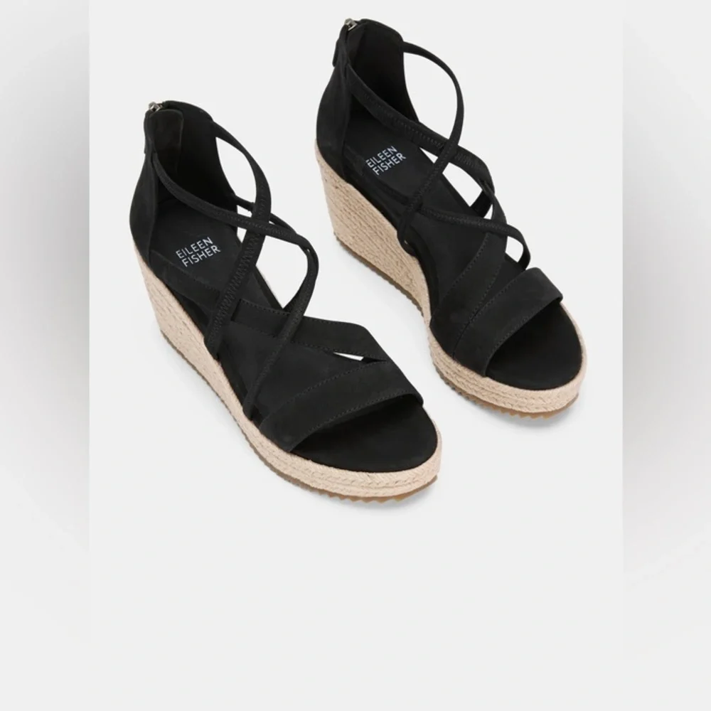 NWOT Eileen Fischer Wanda Tumbled Nubuck Espadrille
